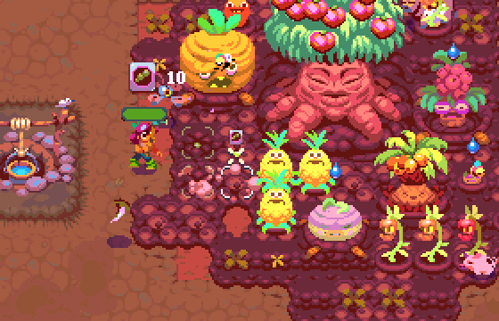Planting and harvesting crops in Atomicrops