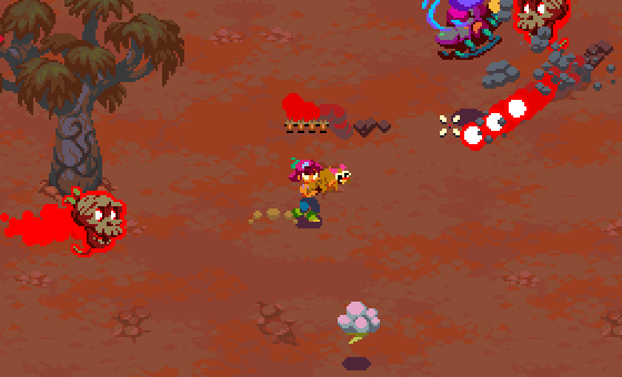 Fighting mutated creatures in Atomicrops